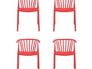SET OF 4 PIECES CARLO RED CHAIR