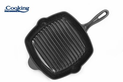 GRILL PAN CAST IRON ENAMELED 26.5X4.5 CM, MARBLE GREY - Image 3