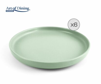 SET OF 6 CERAMIC FLAT PLATES 27CM, YVONNE