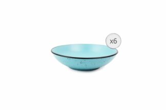 Set of 6 deep plates, ceramic 20 CM, ELECTRA