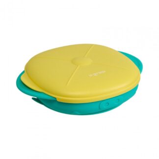 Silicone plate with lid, yellow, U-Grow
