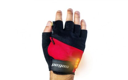 PEGAS GLOVES WITH LED SIGNAL, XXXL, RED