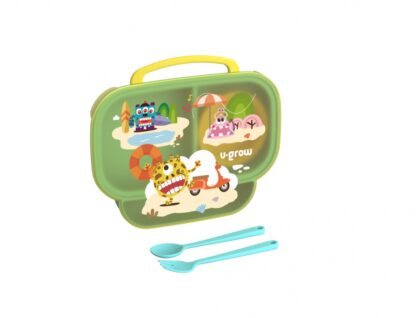 Compartmented plate with lid, yellow - Image 2