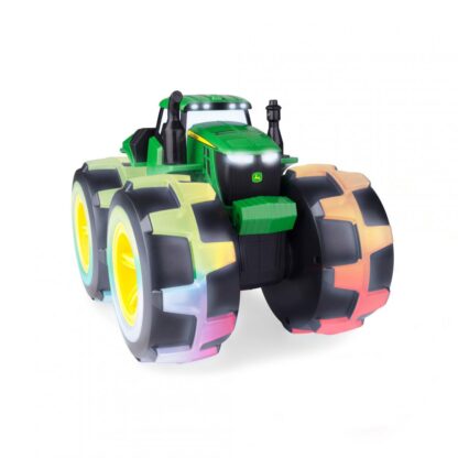 Large wheeled tractor with lights