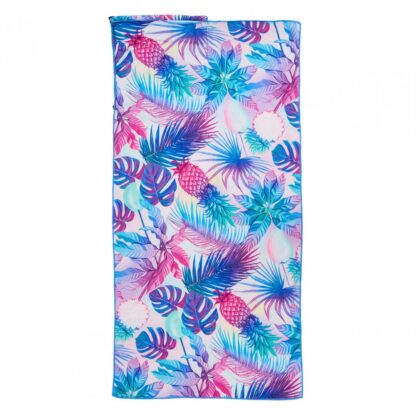 BEACH TOWEL WITH BACKPACK 70X140 CM LEAFS