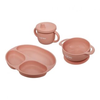 Set of 3 silicone pieces, pink