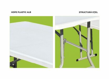HEINNER TABLE SET WITH 2 FOLDABLE PLASTIC BENCHES - Image 5
