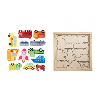 WOODEN PUZZLES WITH CARS, 12 PIECES - Image 2