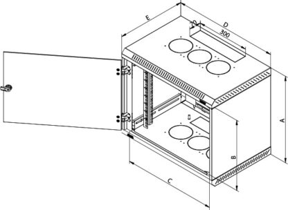 TRITON WALL RACK 1-SECT 9U/600 Black - Image 2