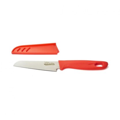 Knife with sheath 9.5 cm, red