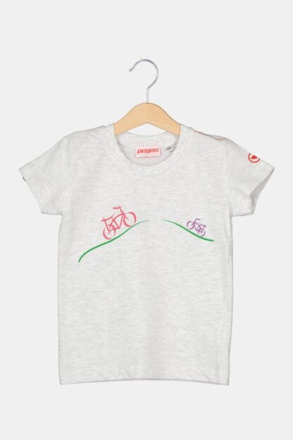 Casual T-shirt Bicycles Family Kids Light Gray-Xl