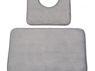 Set of 2 Baby Gray bath mats