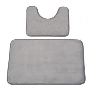 Set of 2 Baby Gray bath mats