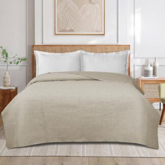 BEIGE 200X220CM BED BED BLANKET