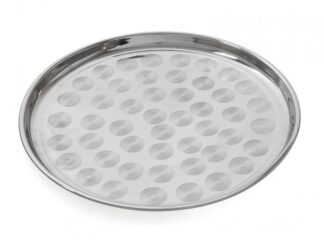 Round serving tray, stainless steel, 35 CM