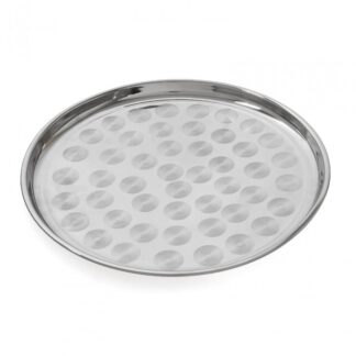 Round serving tray, stainless steel, 35 CM