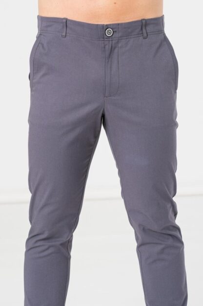 Men's Casual Long Pants Gray S - Image 4