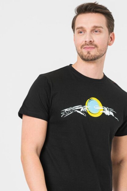 Men's Casual T-Shirt Bicycle Hand Black-S - Image 4