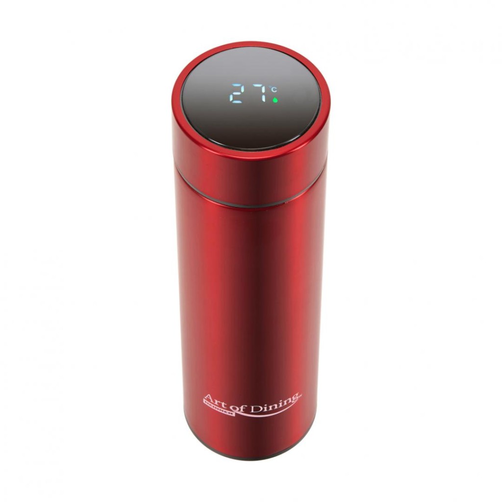 Art of Dining, Thermos stainless steel 450 Ml with led indicator for temperature, Red