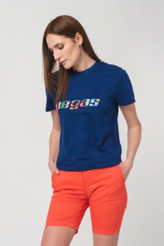Royal Blue-M Women's Multicolor Logo T-Shirt