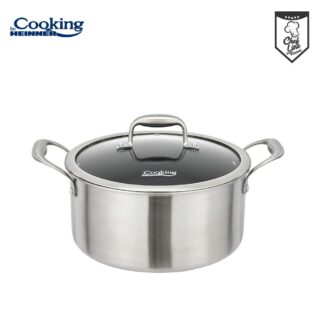STAINLESS STEEL SEMI-STEEL POT+LID 20x10CM,2.8L,TITANIUM3
