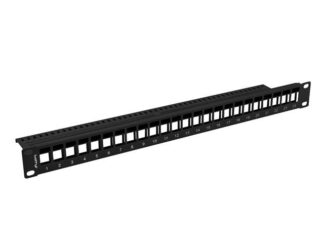 Empty patch panel 24 ports 1U black