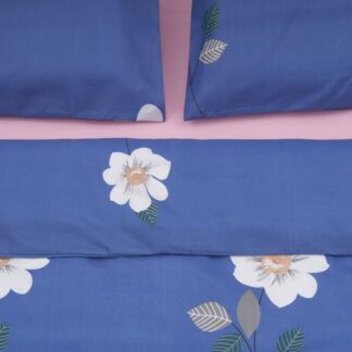 King size Micro Blue Daisy bed linen