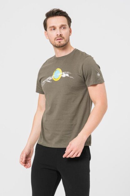 Men's Casual T-Shirt Bicycle Hand Castor Gray-M - Image 2