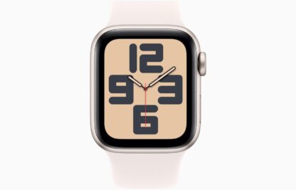 Apple Watch SE GPS + Cellular 40mm Starlight Aluminium Case with Starlight Sport Band - S/M - Image 2