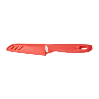 Knife with sheath 9.5 cm, red
