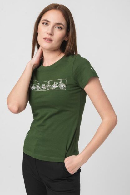 Women's Bottle Green-L Logomulticolor T-Shirt