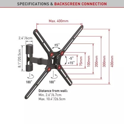 Barkan TV Wall Mount Full Motion 13"-65" - Image 2