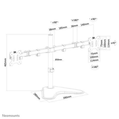 Neomounts Screen TV Desk Clamp FullM x2 10"-32" - Image 2