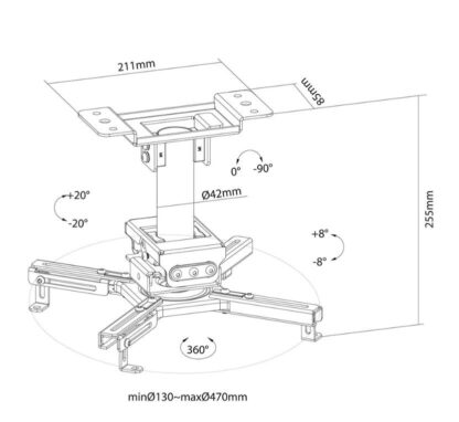Neomounts Projector Ceiling Mount 25cm - Image 5