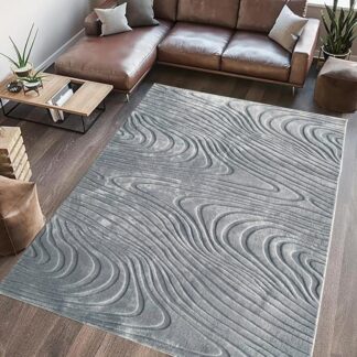 Carpet, embossed pattern, Wave, 160x230 Grey
