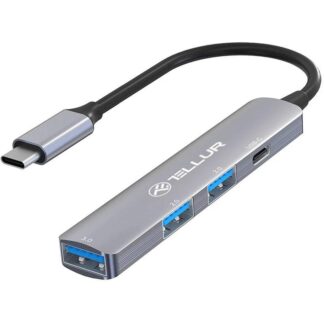 Tellur USB 3.1 hub, 4 ports, gray