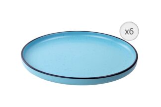 Set of 6 stretched plates, ceramic 27 CM, ELECTRA