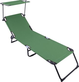 HR SEZLONG CU PARASOLAR 186X55X24 VERDE