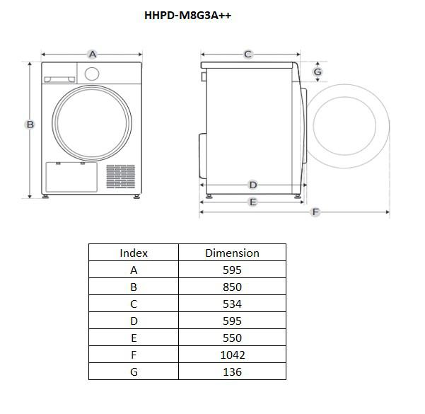 HEINNER HHPD-M8G3A++ CLOTHES DRYER - Image 3