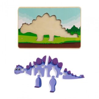 STEGOSAURUS WOODEN PUZZLE, 8 PIECES