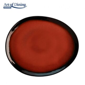 SET 4X OVAL CERAMIC PLATE 28CM, VULCANO