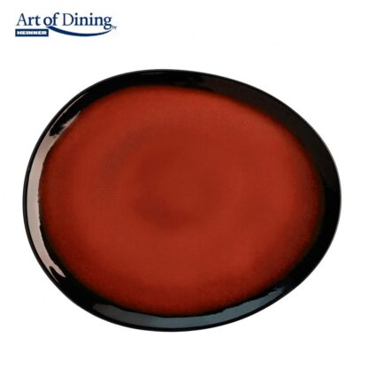 SET 4X OVAL CERAMIC PLATE 28CM, VULCANO