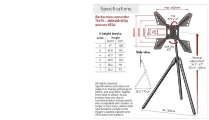 Barkan Portable Tripod Floor Sta 13"-83" - Image 2