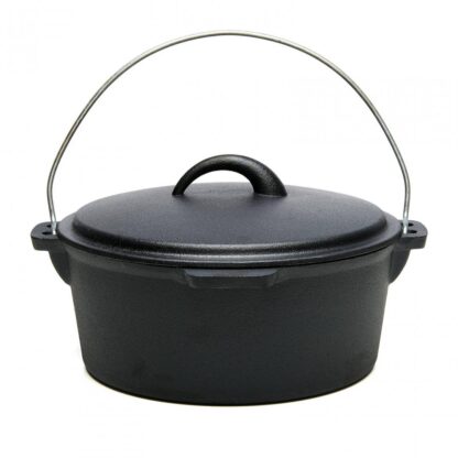 Cauldron and pure cast iron lid, 25 x10 cm, 3.5L