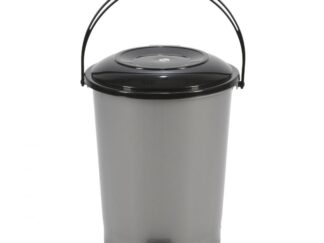 Garbage can with pedal 17 L, silver