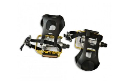 ALUMINUM PEDALS WITH FENDERS 869LC, SILVER/YELLOW