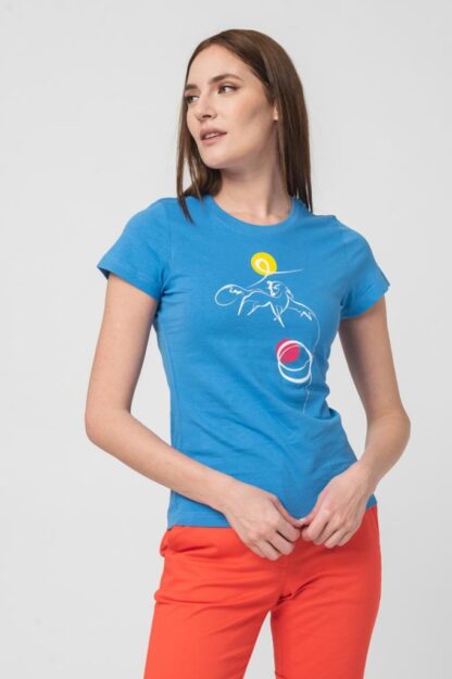 Casual T Shirt F Cal Pegas Azure-L - Image 2