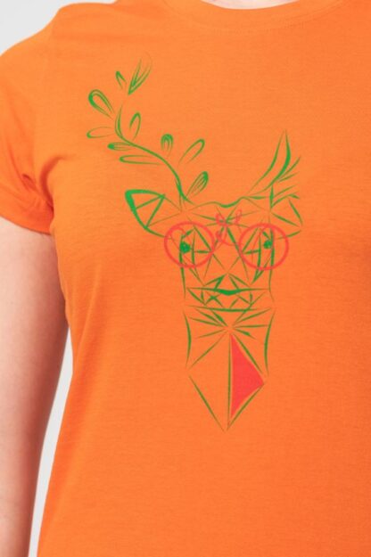 Orange-Xl Women's Deer Family T-Shirt - Image 5