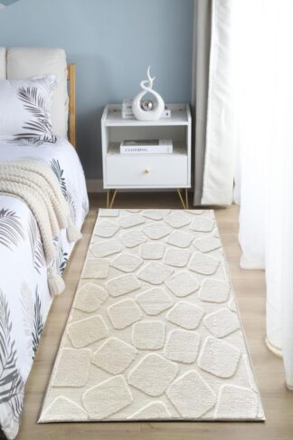 Carpet, embossed pattern, Stone 80x150 Cream