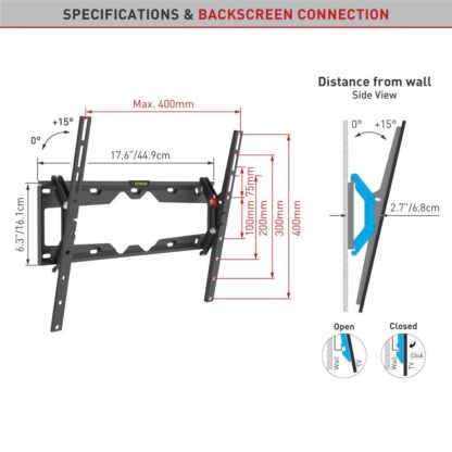 Barkan tilt 13-65" wall TV support 36kg - Image 3